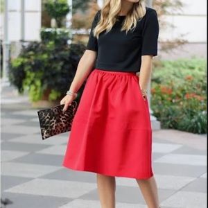 Vibrant red A-line Express Midi skirt